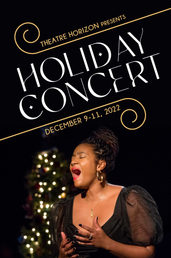 The words Holiday Concert above a picture of Jessica Johnson singing